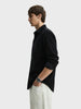 Men's Black Regular Fit Solid Casual Shirt