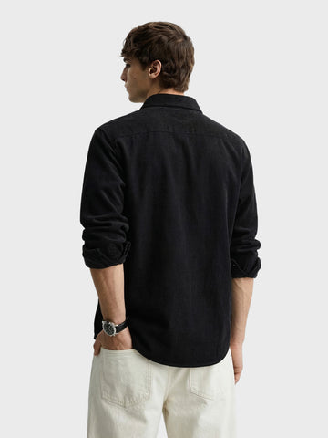 Men's Black Regular Fit Solid Casual Shirt