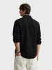 Men's Black Regular Fit Solid Casual Shirt