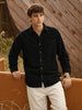 Men's Black Regular Fit Solid Casual Shirt