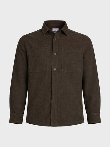 Men's Brown Regular Fit Solid Casual Shirt