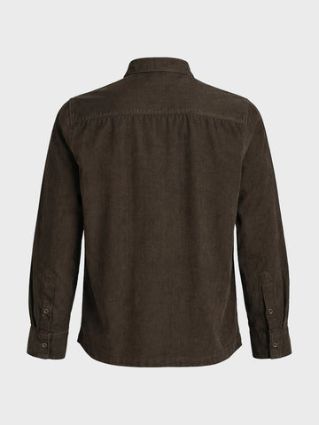 Men's Brown Regular Fit Solid Casual Shirt