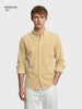 Men's Khaki Regular Fit Solid Casual Shirt