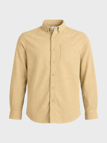 Men's Khaki Regular Fit Solid Casual Shirt