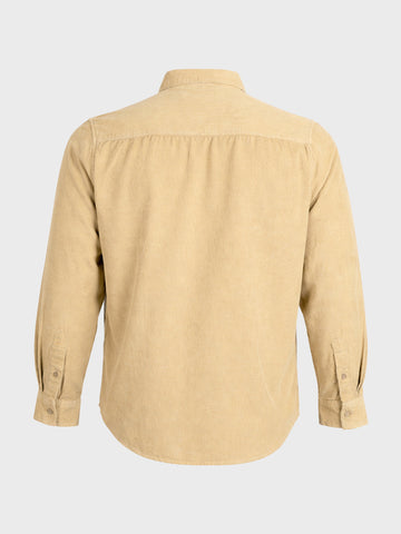 Men's Khaki Regular Fit Solid Casual Shirt