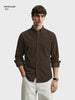 Men's Brown Regular Fit Solid Casual Shirt