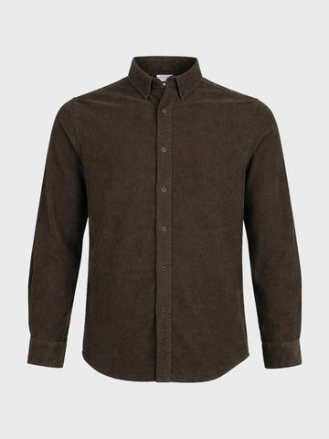 Men's Brown Regular Fit Solid Casual Shirt