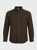 Men's Brown Regular Fit Solid Casual Shirt