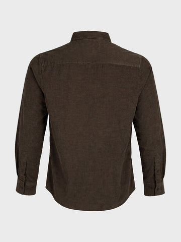 Men's Brown Regular Fit Solid Casual Shirt