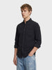 Men's Black Regular Fit Solid Casual Shirt