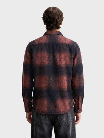 Men's Brown Slim Fit Checked Casual Shirt