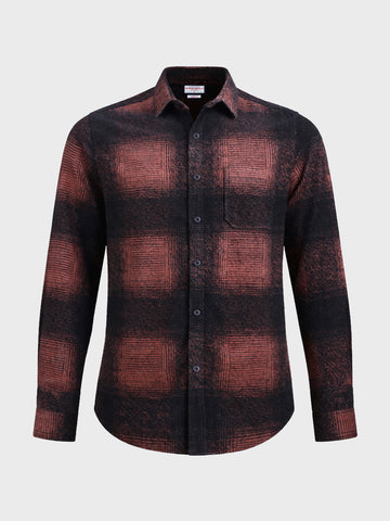 Men's Brown Slim Fit Checked Casual Shirt