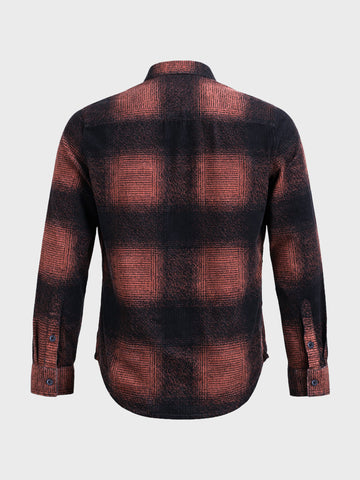 Men's Brown Slim Fit Checked Casual Shirt