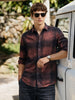 Men's Brown Slim Fit Checked Casual Shirt