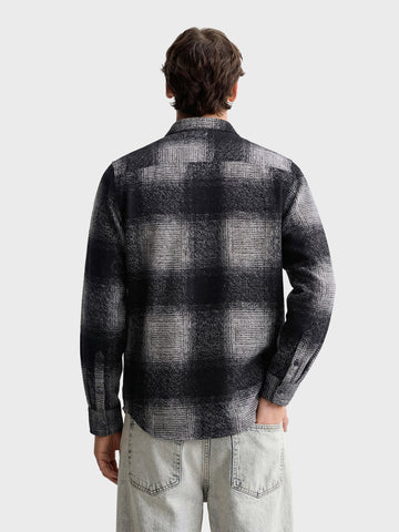 Men's Grey Slim Fit Checked Casual Shirt
