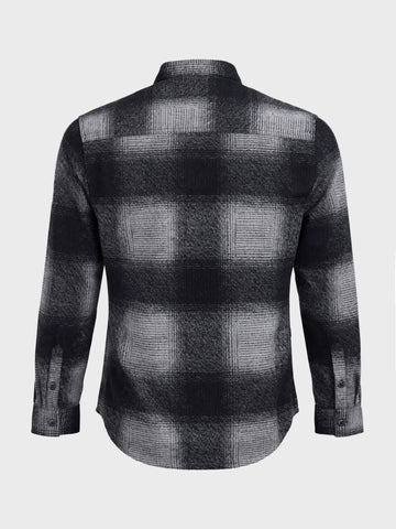 Men's Grey Slim Fit Checked Casual Shirt