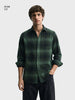 Men's Green Slim Fit Checked Casual Shirt
