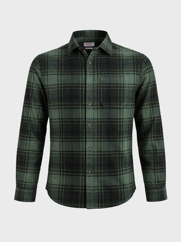 Men's Green Slim Fit Checked Casual Shirt