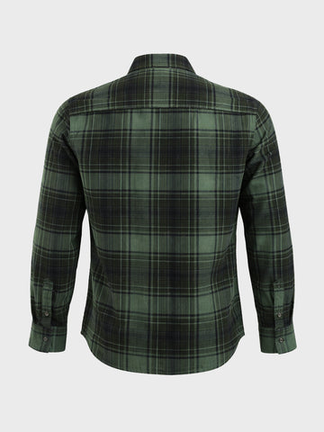 Men's Green Slim Fit Checked Casual Shirt