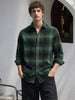 Men's Green Slim Fit Checked Casual Shirt