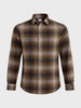 Men's Brown Slim Fit Checked Casual Shirt