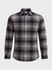 Men's Grey Slim Fit Checked Casual Shirt