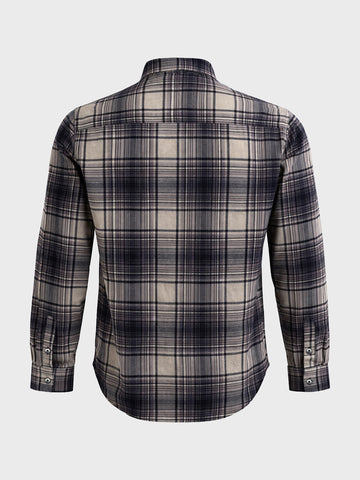 Men's Grey Slim Fit Checked Casual Shirt