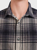 Men's Grey Slim Fit Checked Casual Shirt
