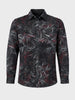 Men's Black Regular Fit Printed Casual Shirt