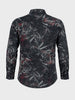 Men's Black Regular Fit Printed Casual Shirt