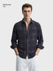Men's Black Regular Fit Printed Casual Shirt