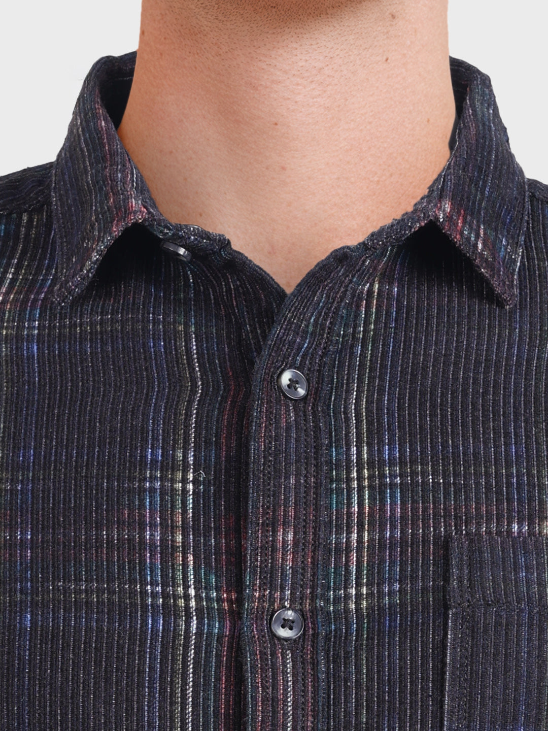 Men's Black Regular Fit Checkered Casual Shirt