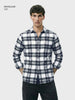 Men's Navy Blue Regular Fit Checkered Casual Shirt