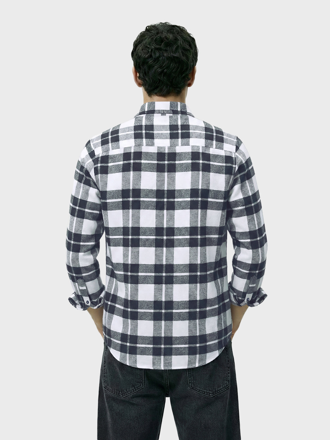 Men's Blue Regular Fit Checkered Casual Shirt