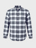 Men's Navy Blue Regular Fit Checkered Casual Shirt
