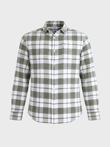 Men's Green Regular Fit Checkered Casual Shirt