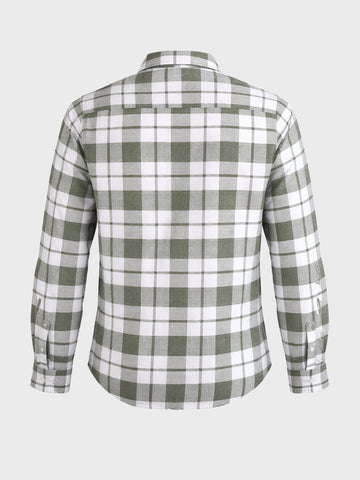 Men's Green Regular Fit Checkered Casual Shirt