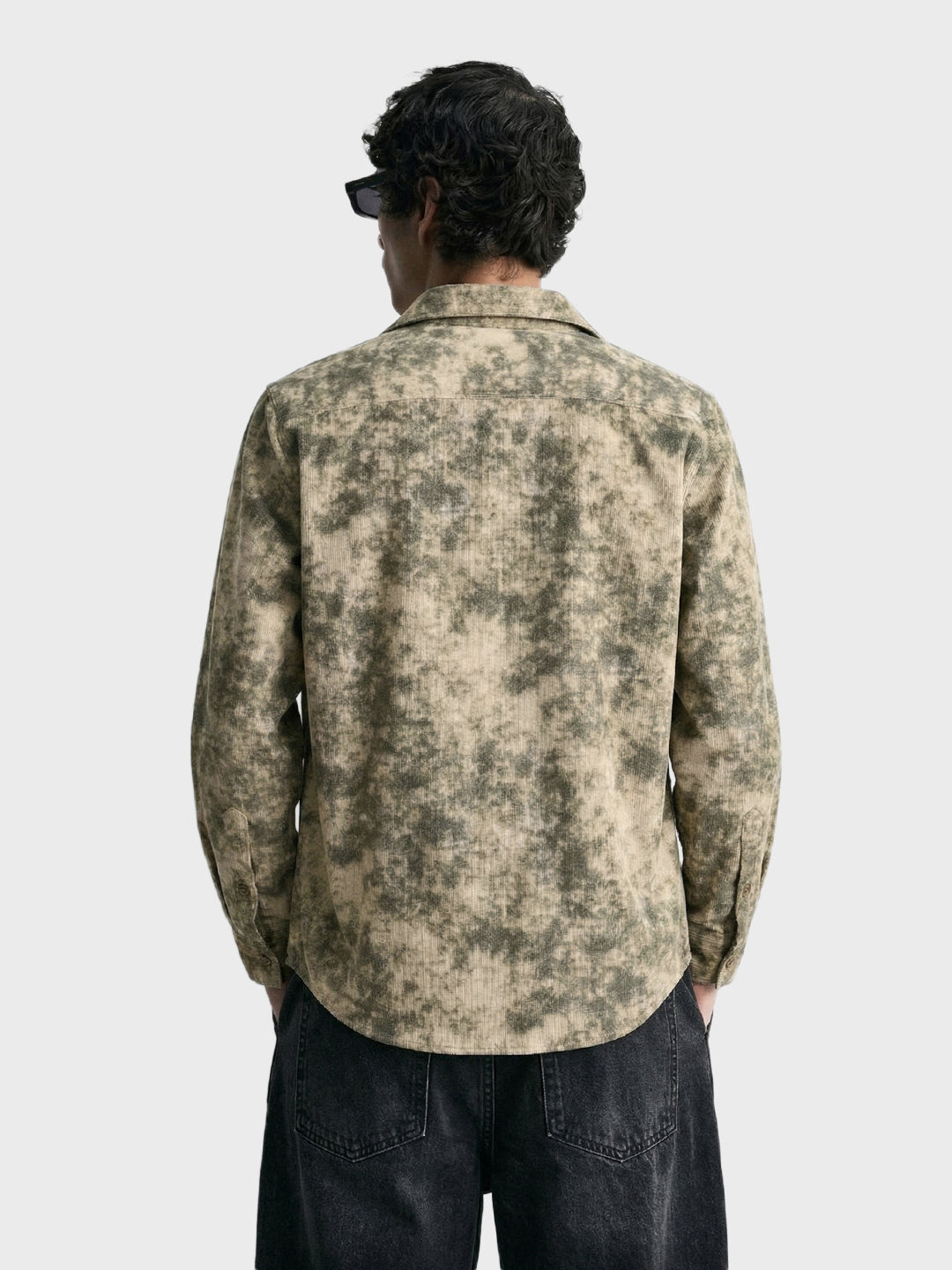 Men's Olive Regular Fit Printed Casual Shirt