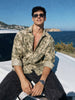 Men's Olive Regular Fit Printed Casual Shirt