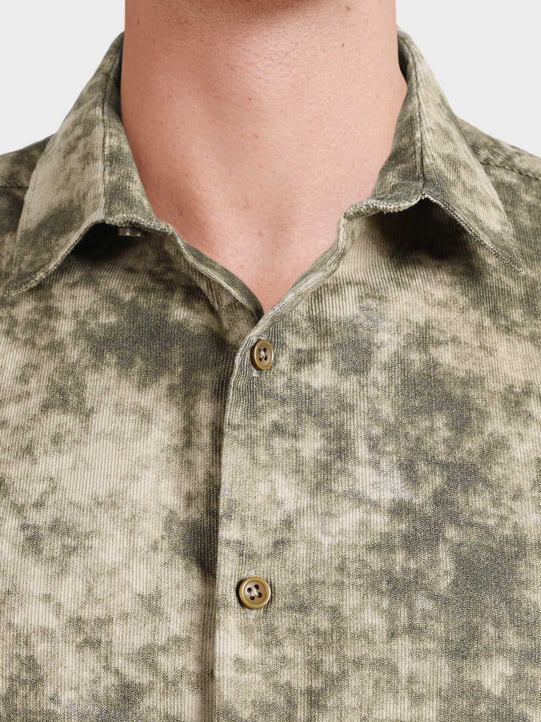 Men's Olive Regular Fit Printed Casual Shirt