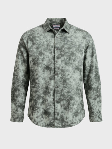 Men's Green Regular Fit Printed Casual Shirt