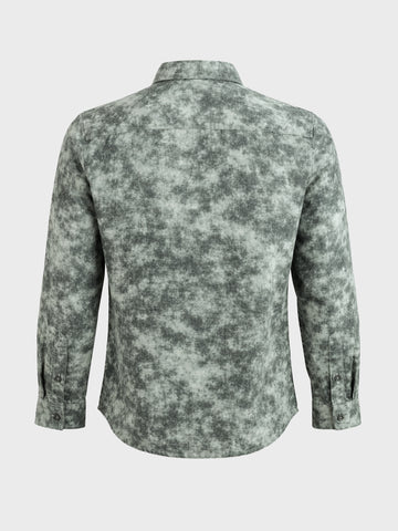 Men's Green Regular Fit Printed Casual Shirt
