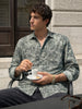 Men's Green Regular Fit Printed Casual Shirt