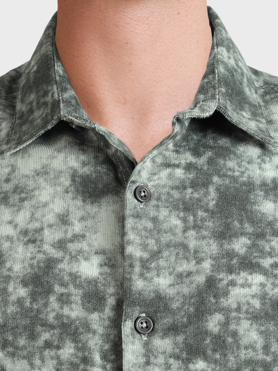 Men's Green Regular Fit Printed Casual Shirt