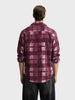 Men's Maroon Regular Fit Checkered Casual Shirt