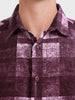 Men's Maroon Regular Fit Checkered Casual Shirt