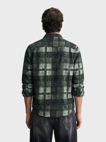 Men's Green Regular Fit Checkered Casual Shirt