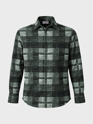 Men's Green Regular Fit Checkered Casual Shirt