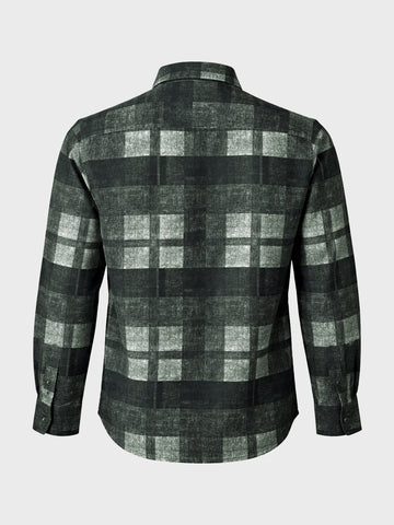 Men's Green Regular Fit Checkered Casual Shirt
