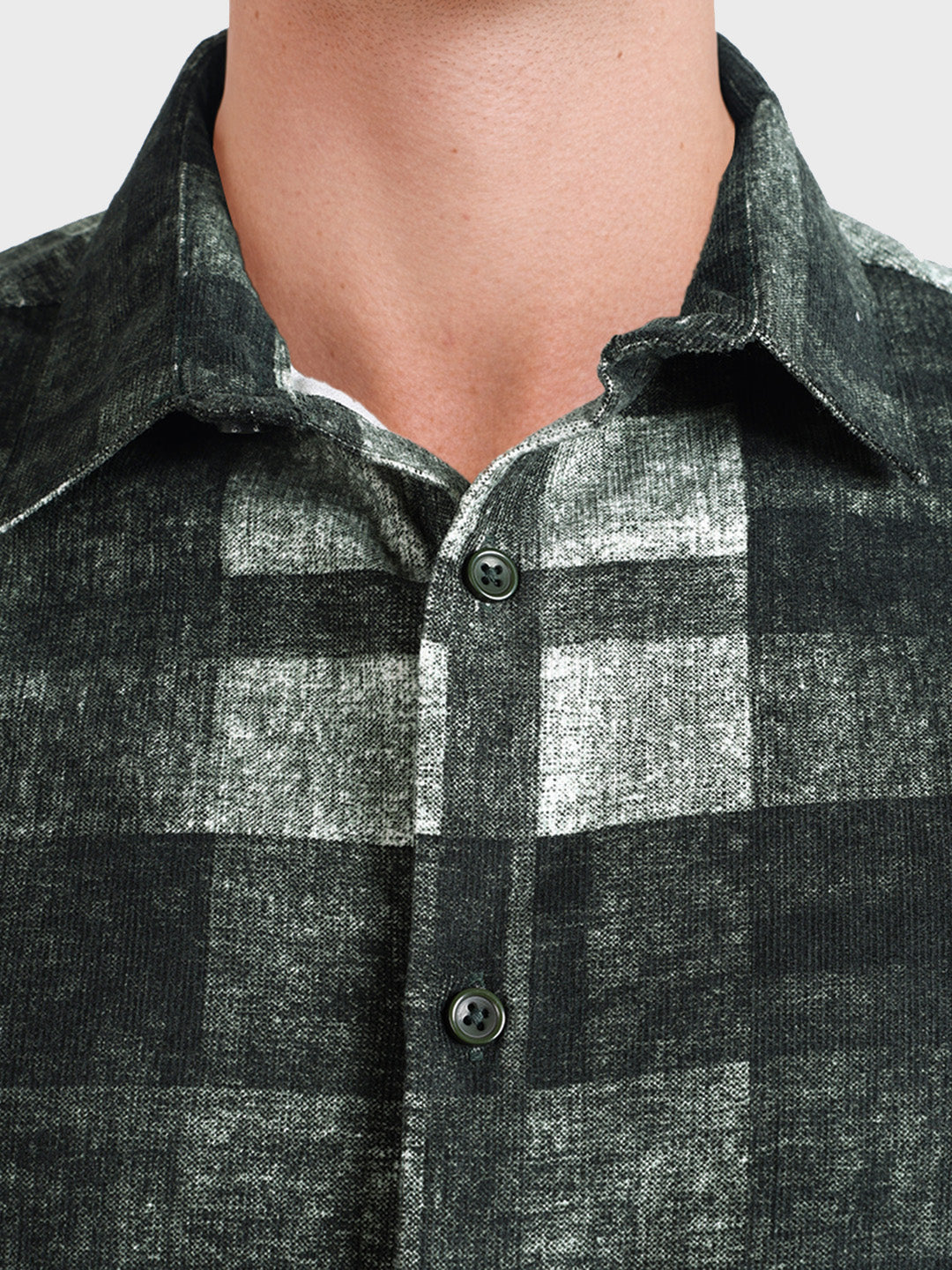 Men's Green Regular Fit Checkered Casual Shirt